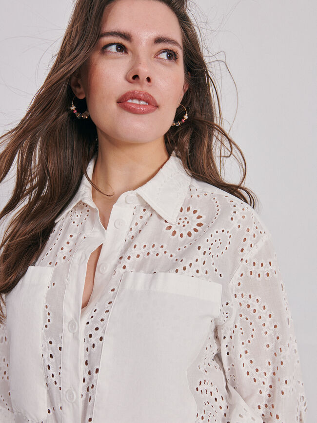 Blusa bordada Blanco Optico