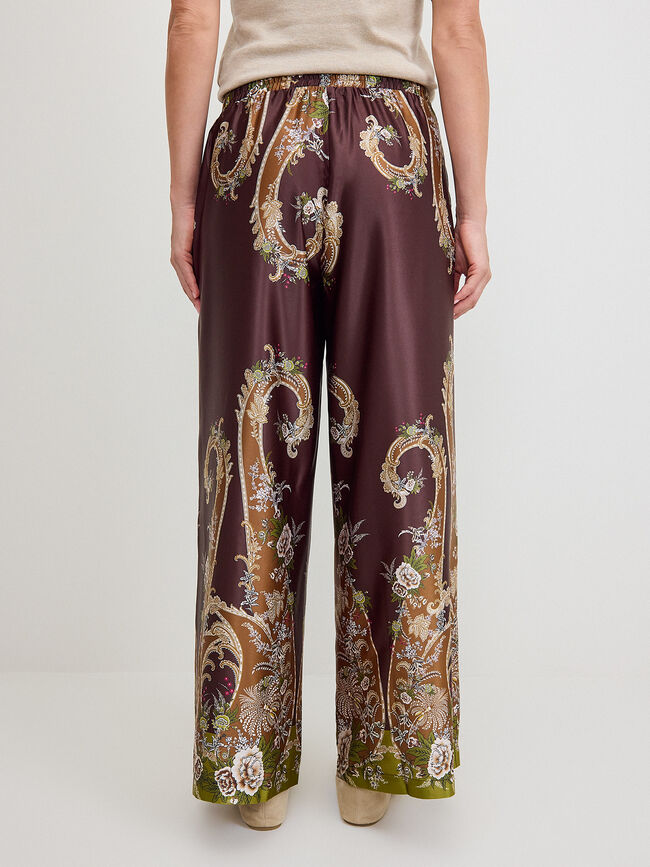 PANTALON LARGO ESTAMPADO Marron