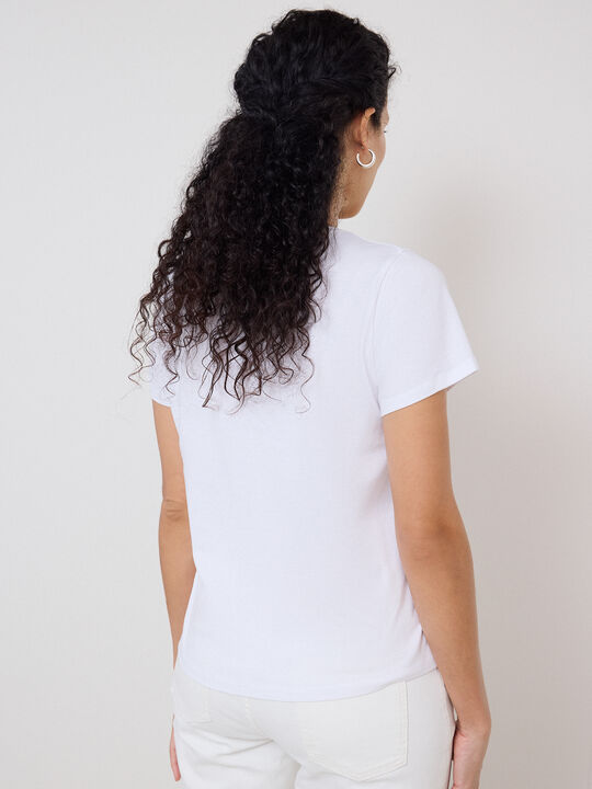 CAMISETA CORAZONES LEOPARDO Blanco Optico image number null