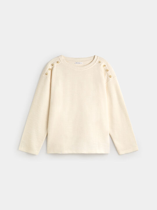 CAMISETA DETALLE BOTONES Crudo image number null