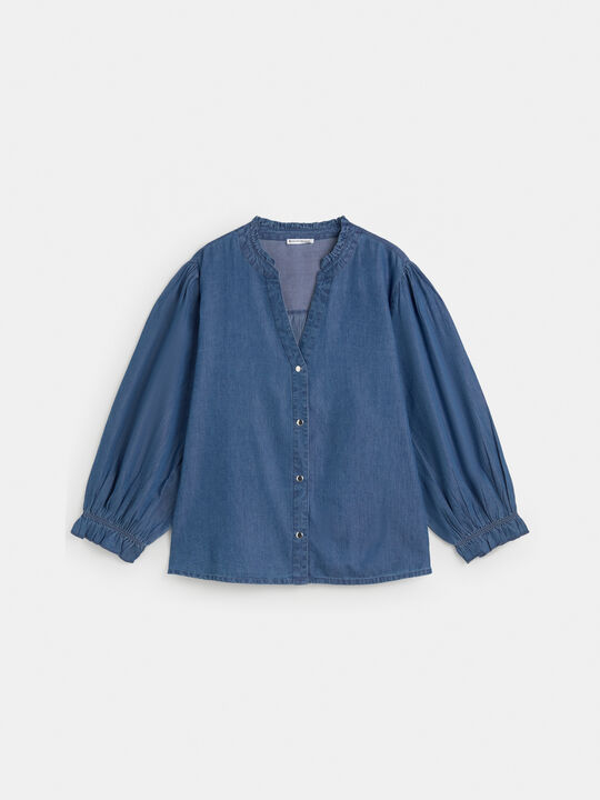 CAMISA VAQUERA VOLANTITO Dark blue image number null