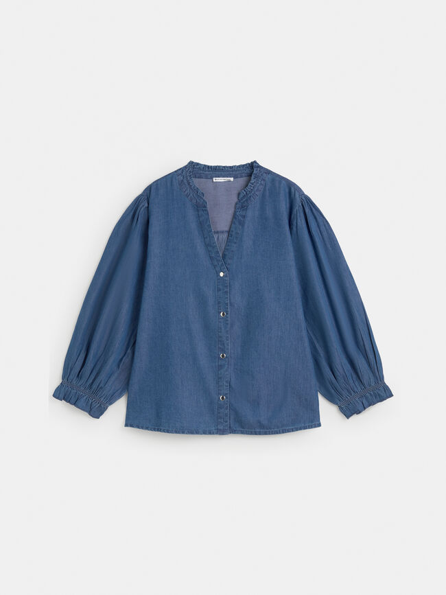 CAMISA VAQUERA VOLANTITO Dark blue
