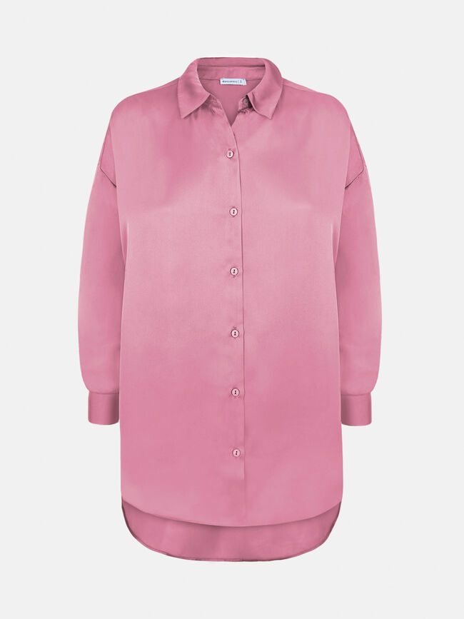 Blusa satén etampado Rosa Medio