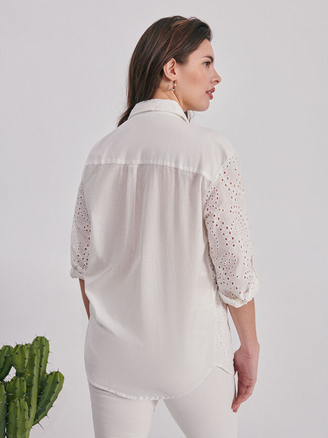 Blusa bordada Blanco Optico