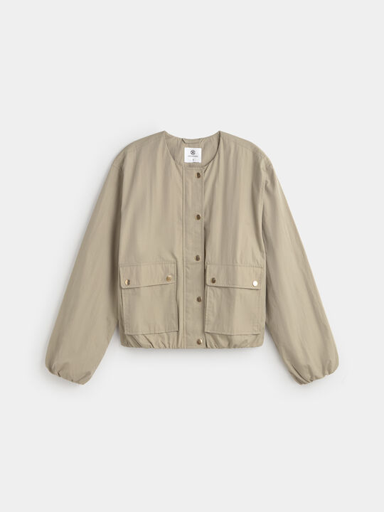 CHAQUETA FLUIDA ELASTICO kaki claro image number null