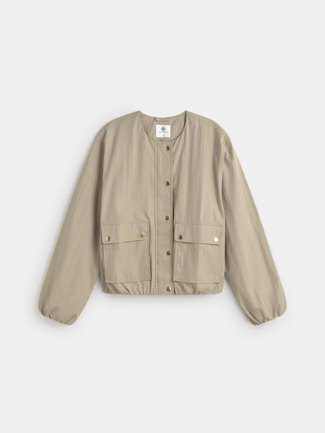 CHAQUETA FLUIDA ELASTICO kaki claro