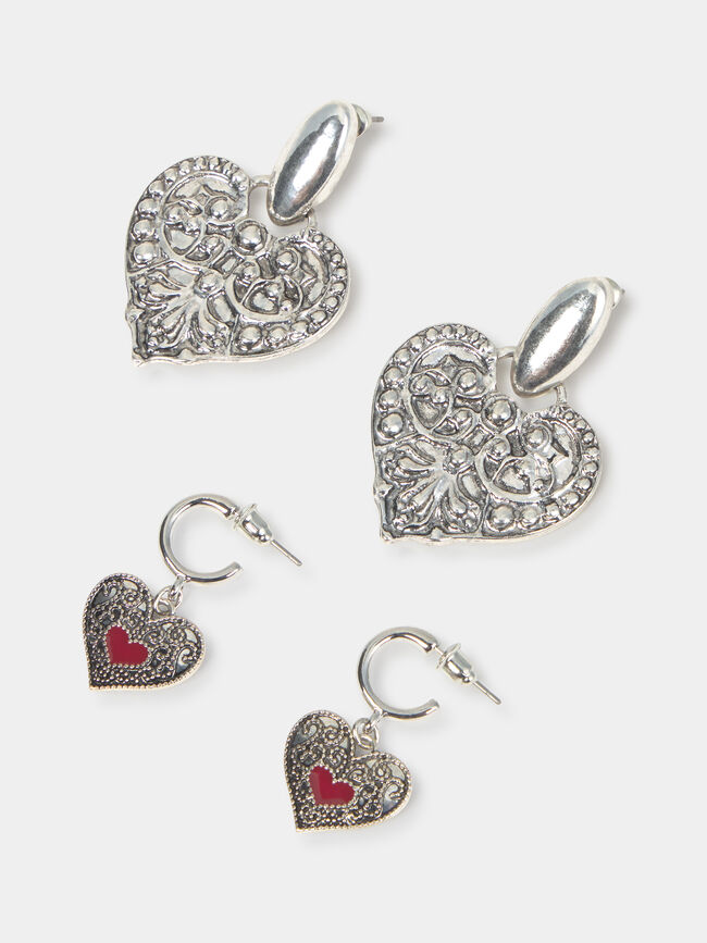 PACK PENDIENTES CORAZÓN Plata