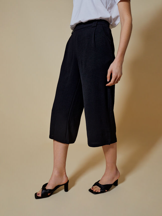 Pantalón culotte fluido Negro