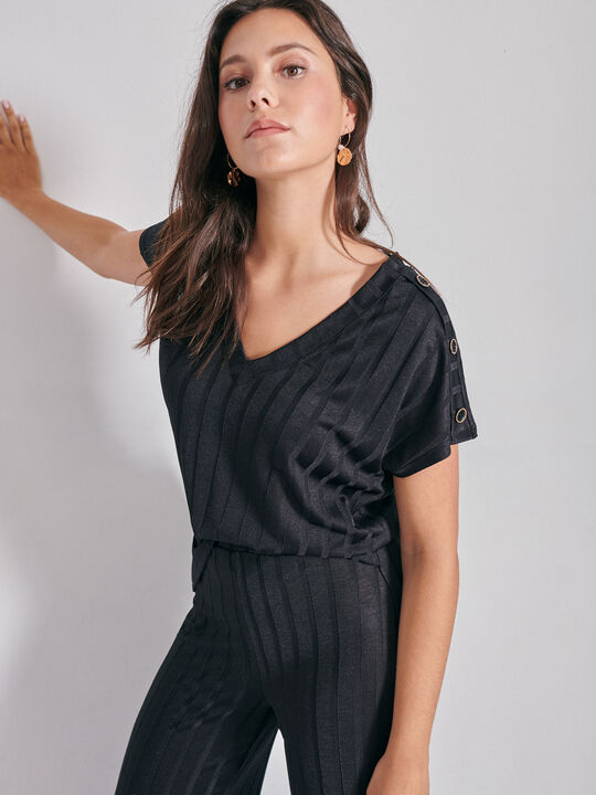 CAMISETA CANALÉ BOTONES Negro image number null