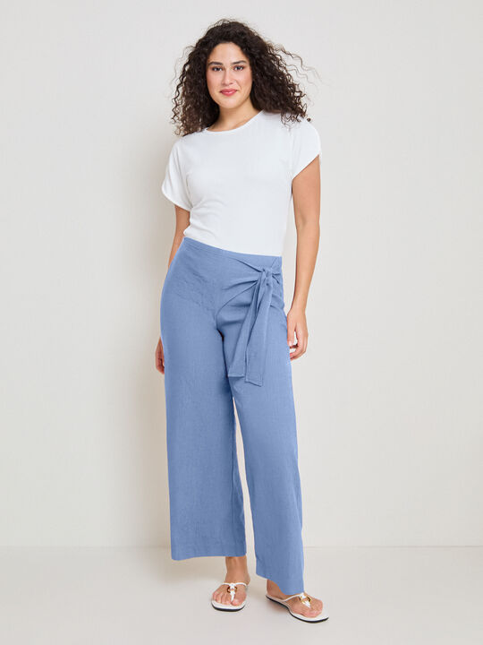 PANTAL&Oacute;N CINTURILLA LAZO Azul Chambray image number null