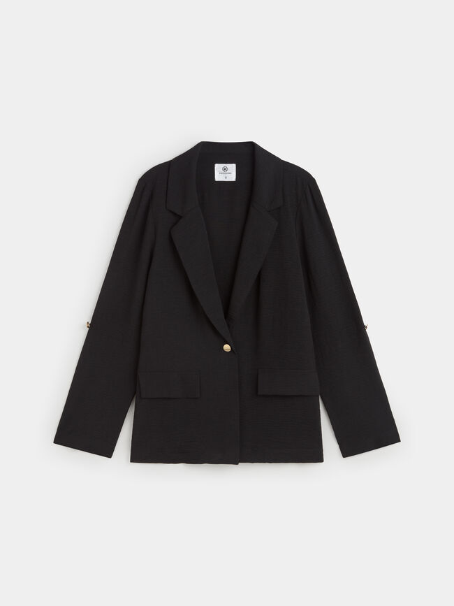 BLAZER FLUIDA ROLL-UP Negro