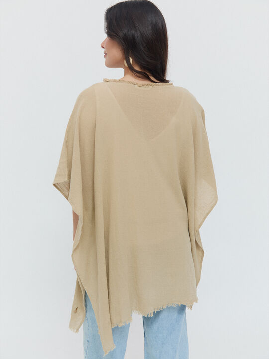 KIMONO ABIERTO ABALORIOS Beige image number null