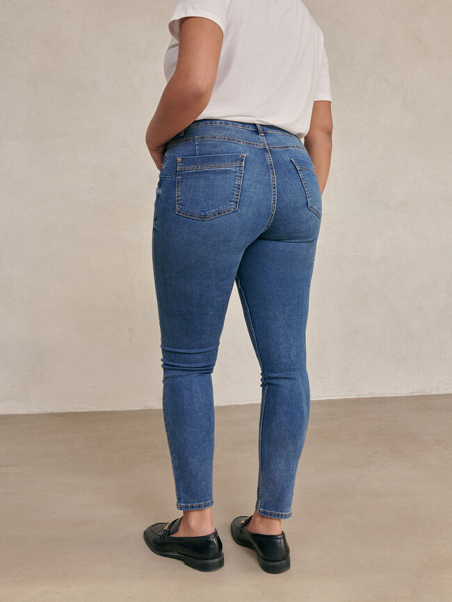 Tejano pitillo basico Mid blue