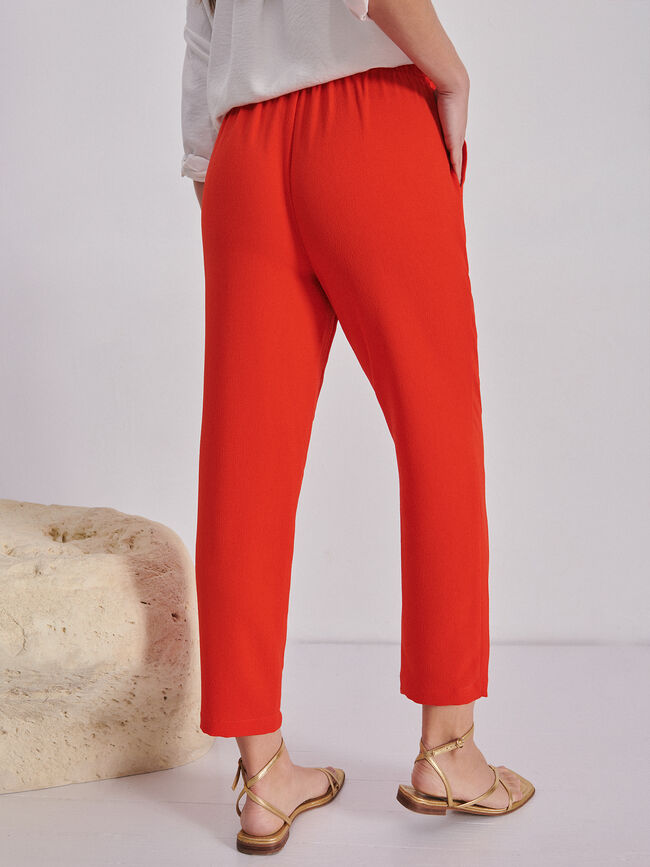 Pantalón pinzas Rojo Tomate