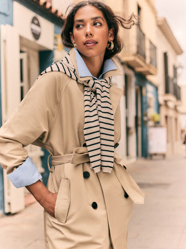 GABARDINA LARGA CINTURÓN Camel