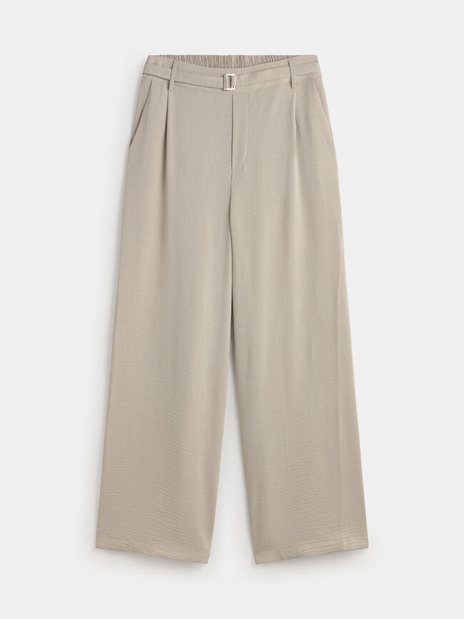 PANTALON ANCHO FLUIDO PIEDRA OSCURO