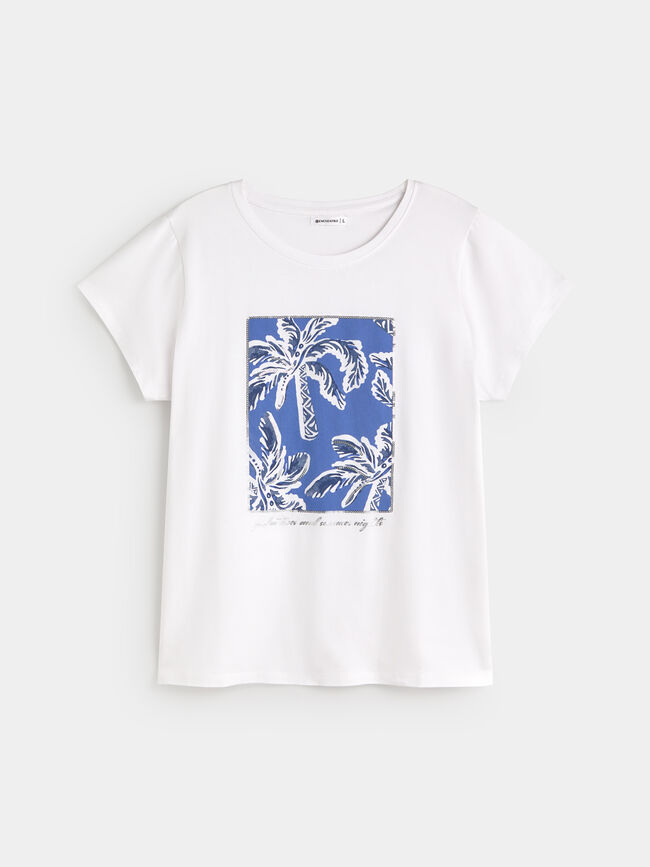 CAMISETA PALMEAS BRILLANTES Blanco Optico