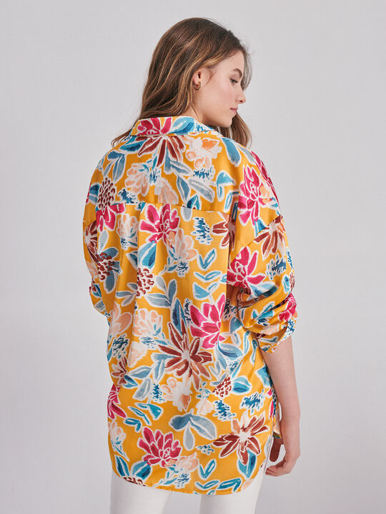 Blusa satén Mostaza image number null