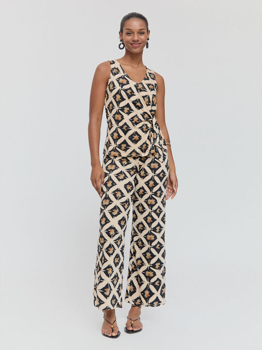 PANTALON ESTAMPADO Negro image number null