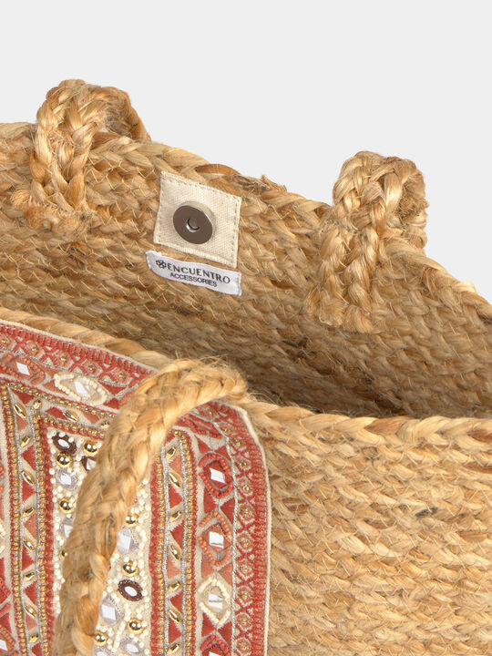 BOLSO INDIA ABALORIOS Crudo image number null