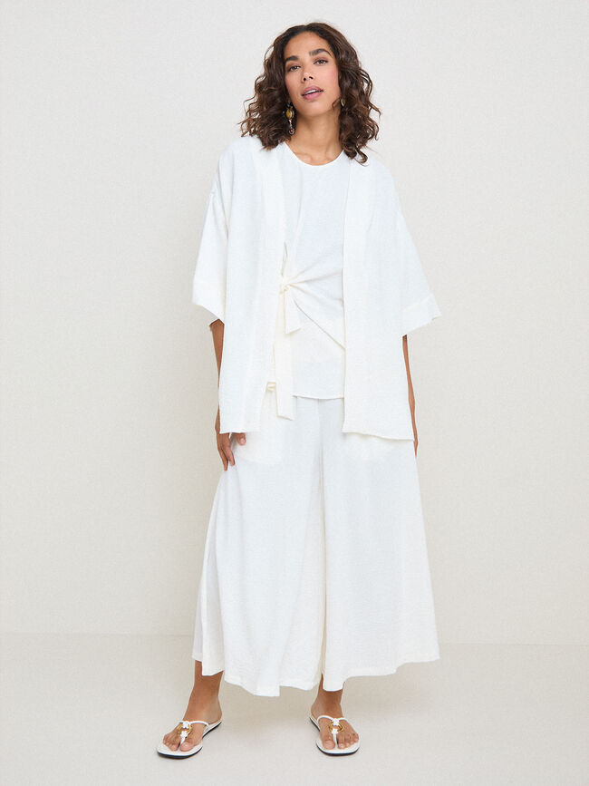 KIMONO LAZO Blanco Optico