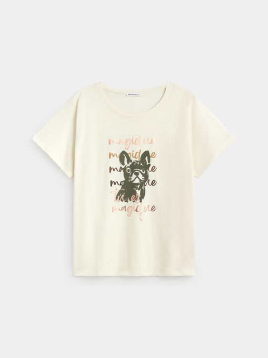 CAMISETA PERRO FRANC&Eacute;S Crudo image number null