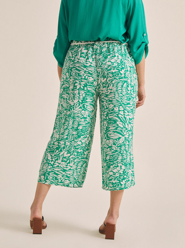 Pantalón culotte estampado Crudo