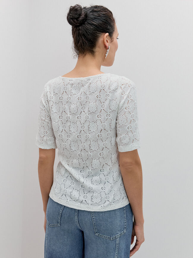 CAMISETA ASIM&Eacute;TRICA CRINKLE FLOWER Blanco Optico