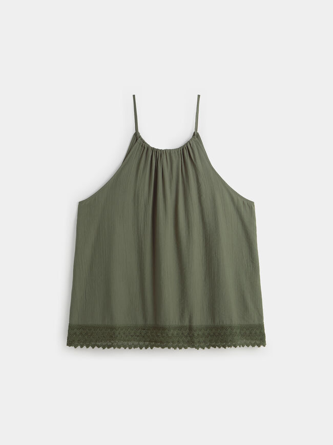 TOP  HALTER FORNITURA Kaki