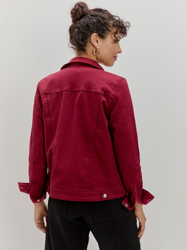 CAZADORA VAQUERA BÁSICA Rojo Cereza