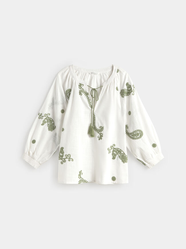 BLUSA BORDADA Blanco Optico