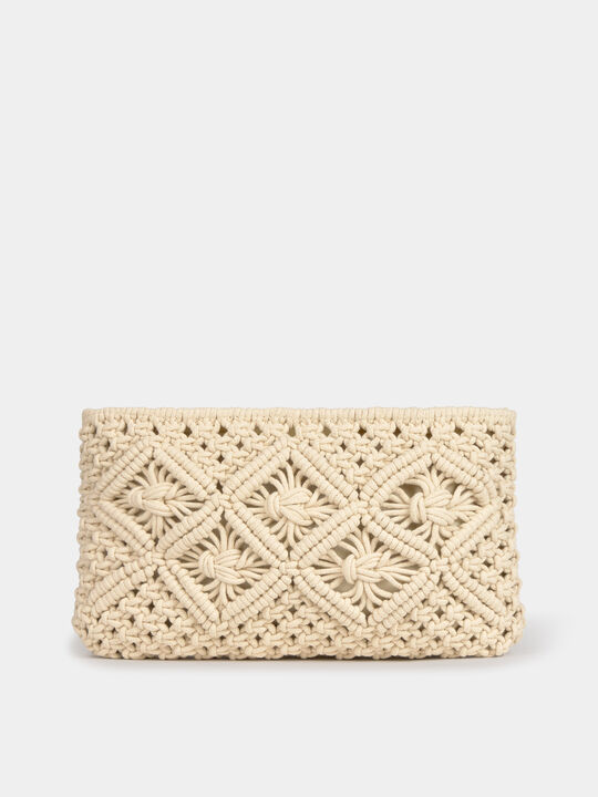 BOLSO MANO CROCHET Blanco Hueso image number null