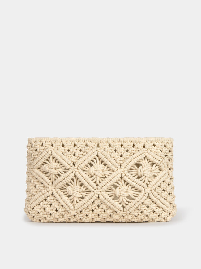 BOLSO MANO CROCHET Blanco Hueso
