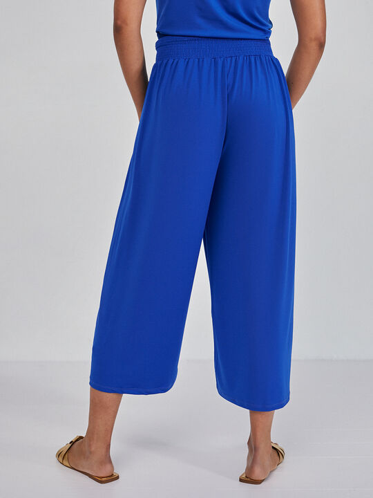 PANTALÓN CROP PALAZZO Azul Brillante image number null