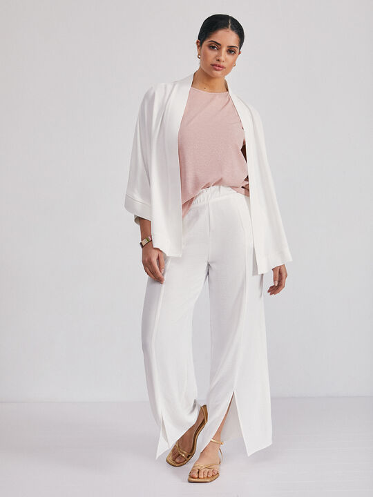 Kimono fluido textura Blanco Hueso image number null