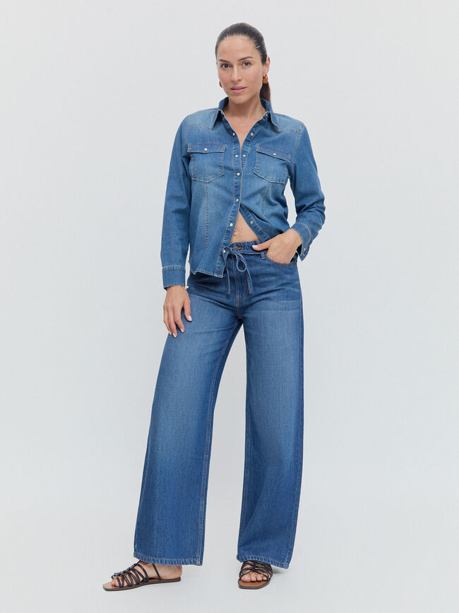 CAMISA VAQUERA BASICA Mid blue