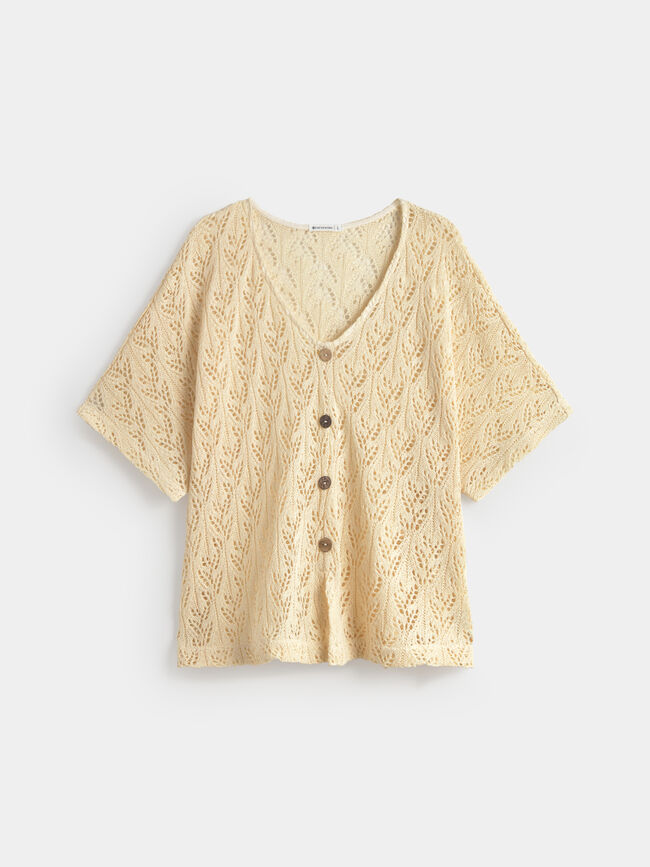 JERSEY PICO ESTRUCTURA Blanco Hueso