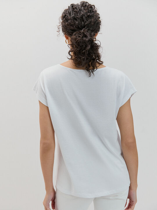 CAMISETA HOMBRO CAIDO Blanco Optico image number null