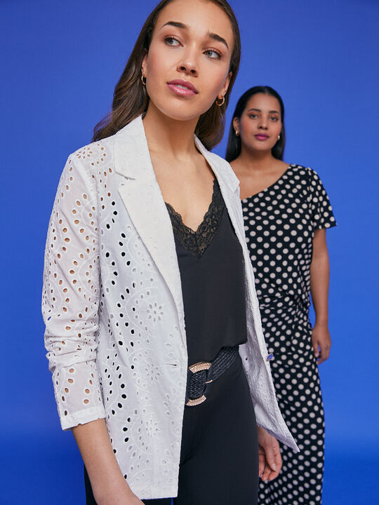 Chaqueta bordada Blanco Hueso image number null