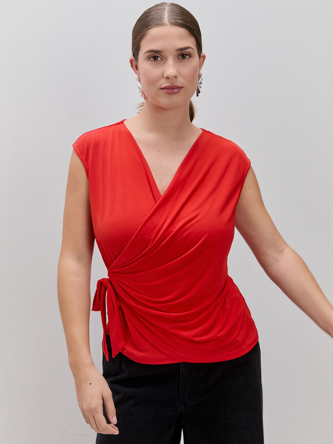 CAMISETA CRUZADA LAZO Rojo