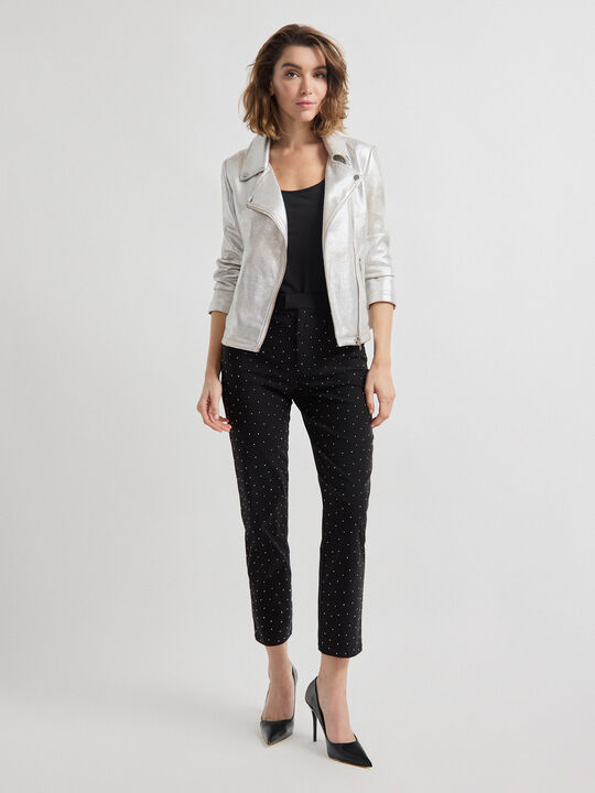 pantalon recto brillo Negro image number null