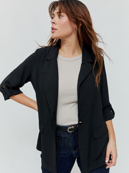 BLAZER FLUIDA ROLL-UP Negro image number null
