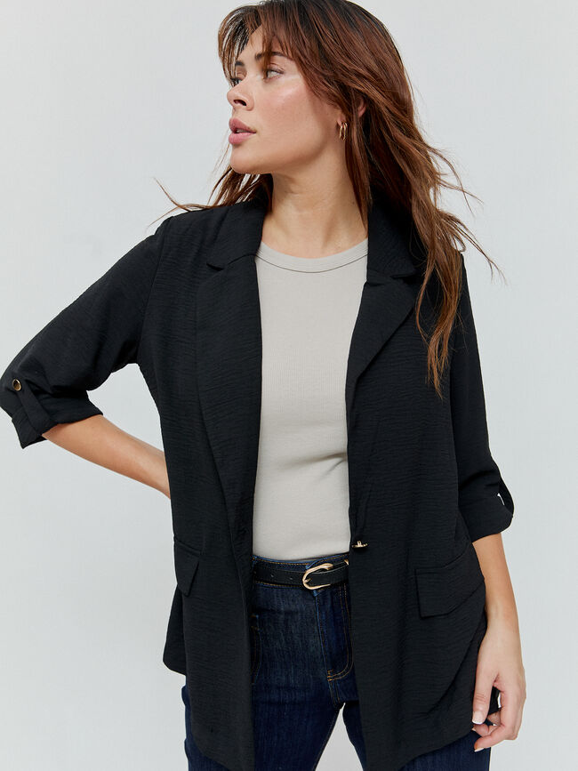 BLAZER FLUIDA ROLL-UP Negro