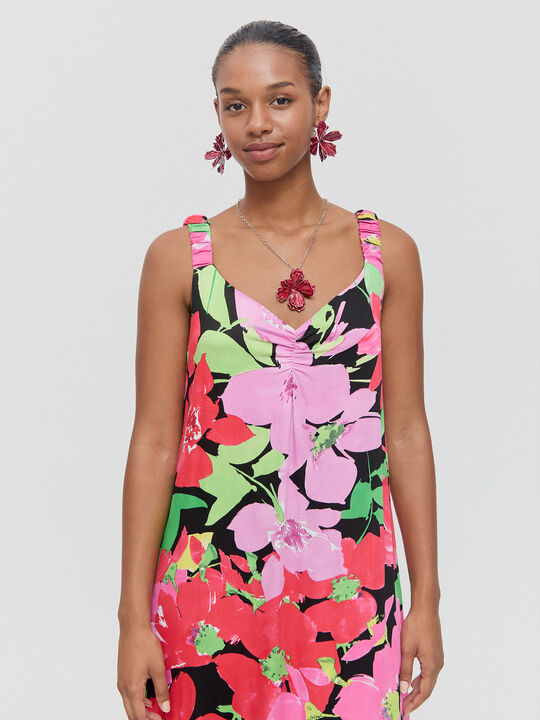 VESTIDO DETALLE TIRANTES Negro image number null