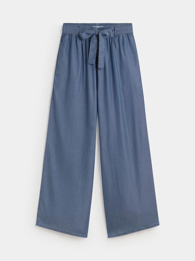PANTALON CULOTTE CINTURON Mid blue