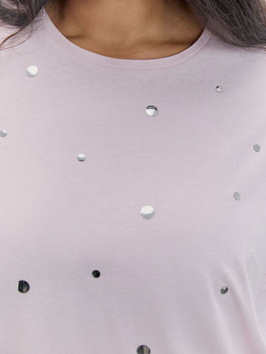 CAMISETA ESPEJOS REDONDOS Rosa Pastel image number null