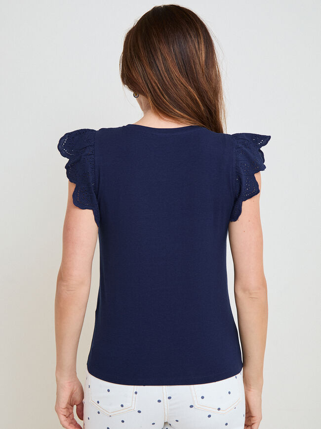 CAMISETA DETALLE VOLANTE Azul Noche
