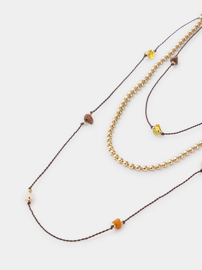 COLLAR TRES PIEDRAS Oro