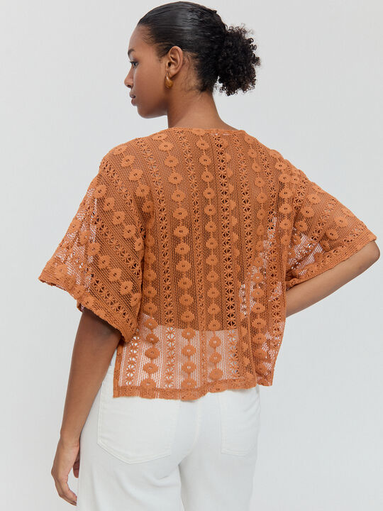 CAMISETA ABERTURAS LATERALES Cognac image number null