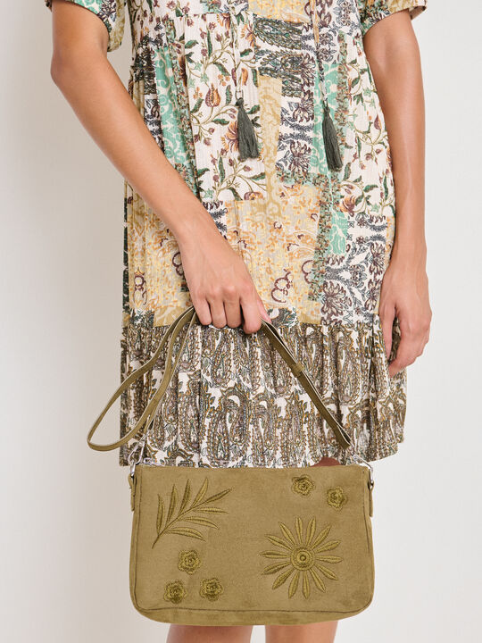 BOLSO ANTELINA BORDADO verde militar image number null